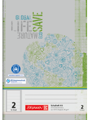 BRUNNEN Schulheft · DIN A5 · Lineatur 2 · liniert - 2. Schuljahr · Kontrastlineatur · 16 Blatt · Umweltpapier