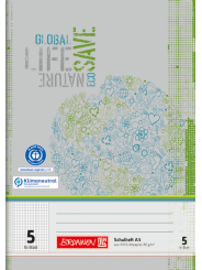 BRUNNEN Schulheft · DIN A5 · Lineatur 5 · kariert ohne Rand · 16 Blatt · Umweltpapier