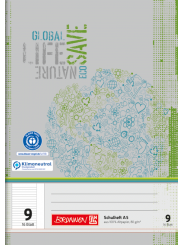 BRUNNEN Schulheft · DIN A5 · Lineatur 9 · liniert mit Rand · 16 Blatt · Umweltpapier