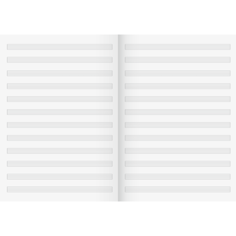 Notenheft · DIN A4 · Lineatur 14 · Musiklineatur · 8 Blatt · Umweltpapier