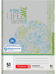 Oktavheft · DIN A6 · liniert · Lineatur 51 · 32 Blatt · Umweltpapier