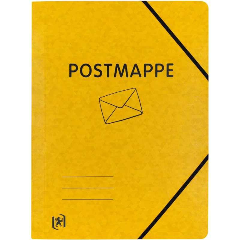 Oxford Postmappe · Top File + A4 · Eckspannermappe mit Aufdruck "Postmappe" · gelb · extra stabiler 390 g/m² Quality-Karton