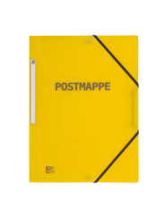 Oxford Postmappe · gelb-transzulent · Eckspannermappe mit Aufdruck "Postmappe" · gelb · Kunststoff