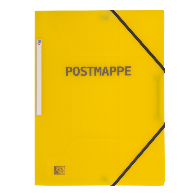 Oxford Postmappe · gelb-transluzent · Eckspannermappe mit Aufdruck "Postmappe" · gelb · Kunststoff