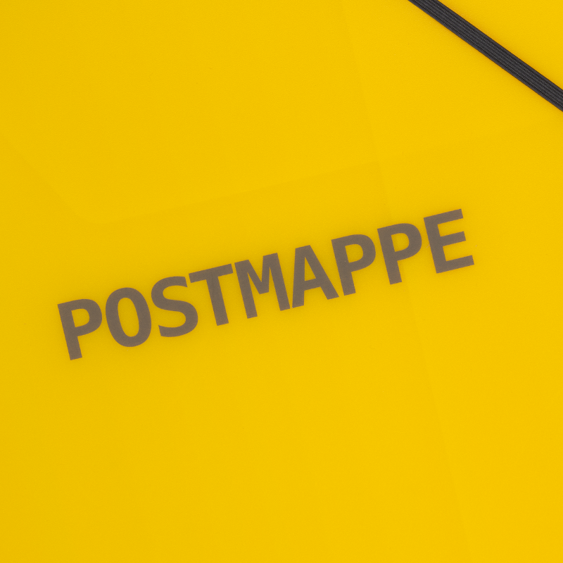 Oxford Postmappe · gelb-transzulent · Eckspannermappe mit Aufdruck "Postmappe" · gelb · Kunststoff