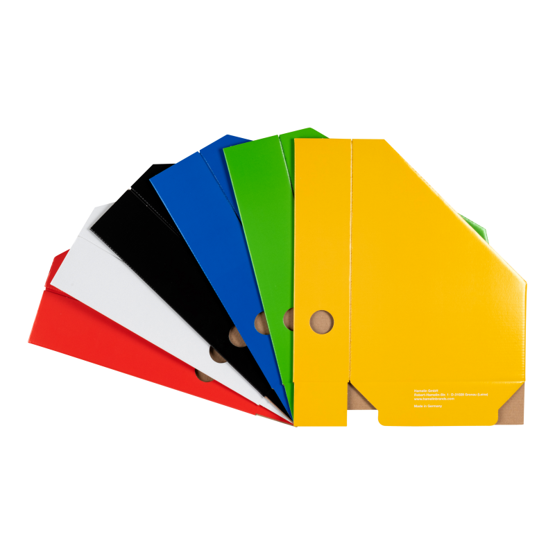 LANDRÉ Color Stehsammler · A4 · aus Wellkarton · schmal · gelb
