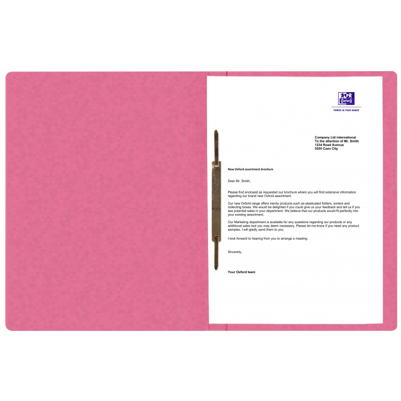 Oxford Top File + A4 Schnellhefter · exklusiver 390 g/m² Multi´Strat™ Karton· DIN A4 · pink / rosa