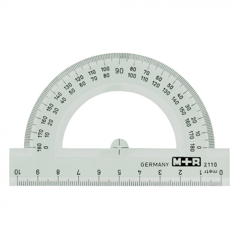 M+R Halbkreis-Winkelmesser · 10cm · glasklar