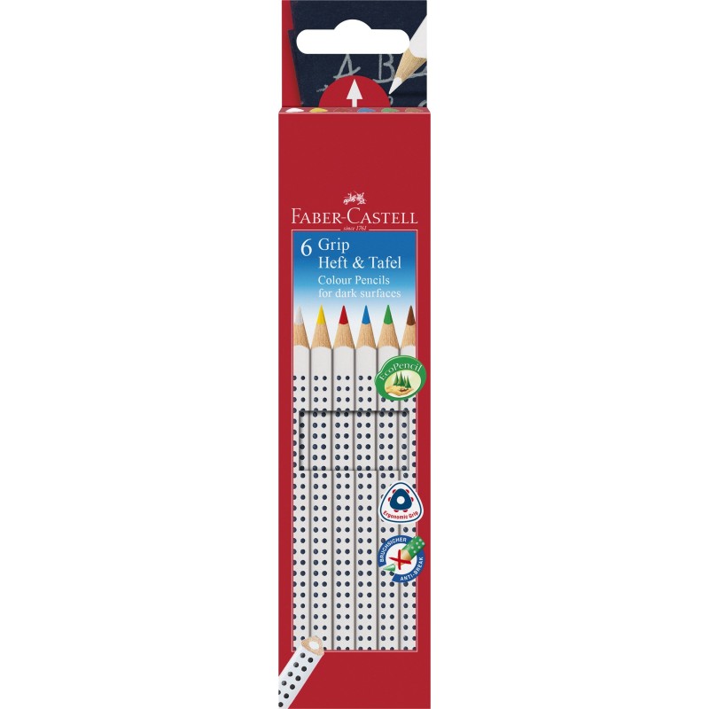 Faber-Castell · Farbstift GRIP · Heft & Tafel · 6er Etui