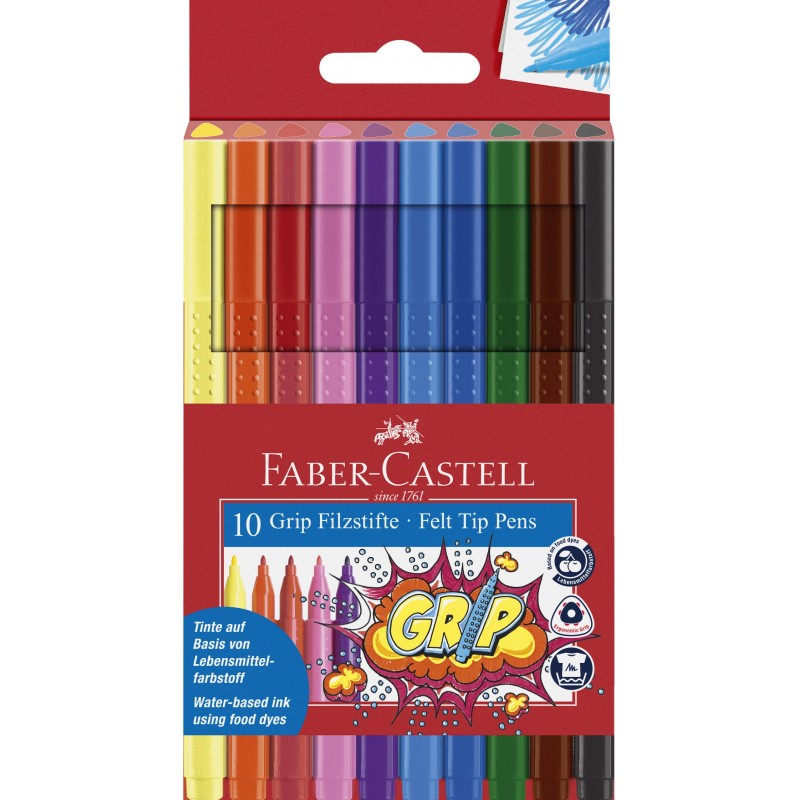 Faber-Castell · Filzstifte · Grip Colour Marker · 10 Farben