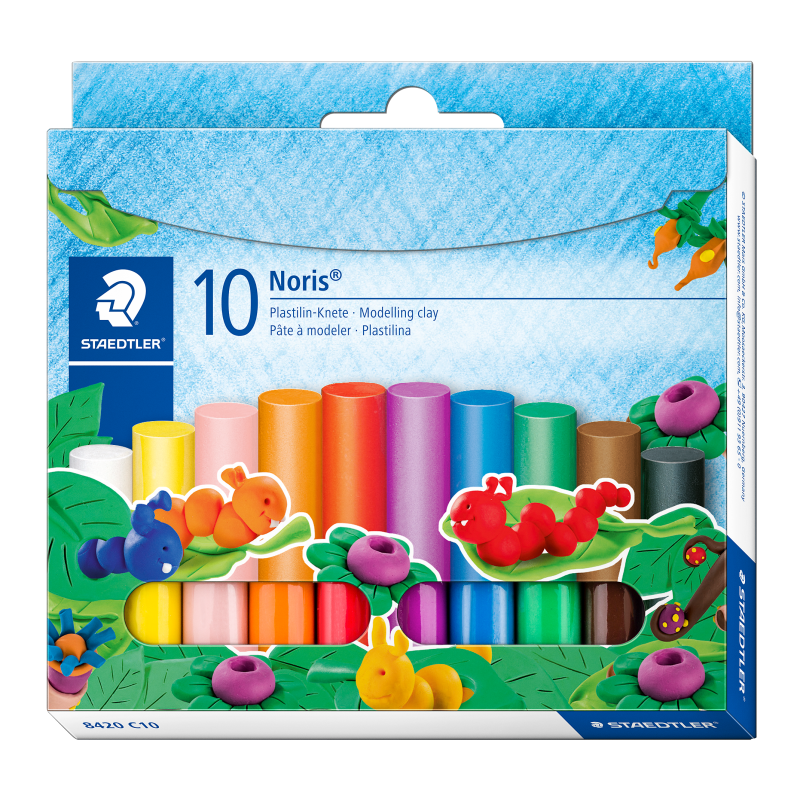 STAEDTLER® Wachsknete Noris® Plastilin Knete · 10 Stangen / 10 Farben