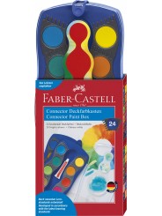 Faber-Castell · Farbkasten CONNECTOR · 24 Farben · inkl. Deckweiß · blau