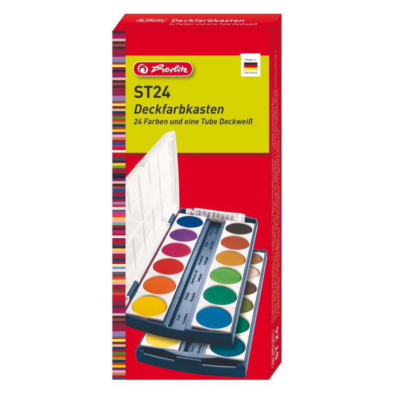 Herlitz Deckfarbkasten · inkl. Deckweiß · 24 Farben