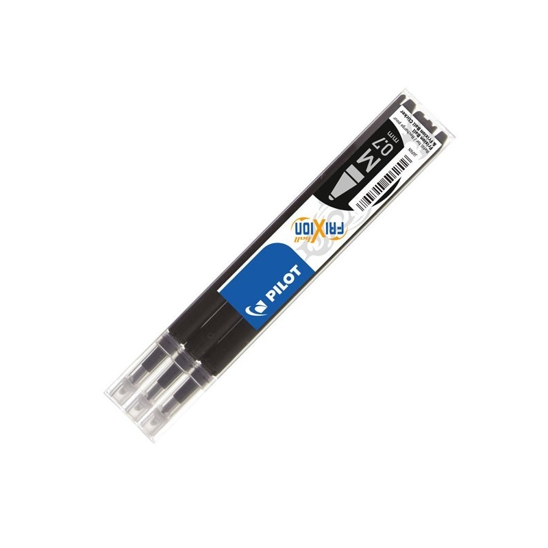 Pilot Frixion Ball Ersatzmine · 0,7-mm-Spitze · schwarz · 3 Stück
