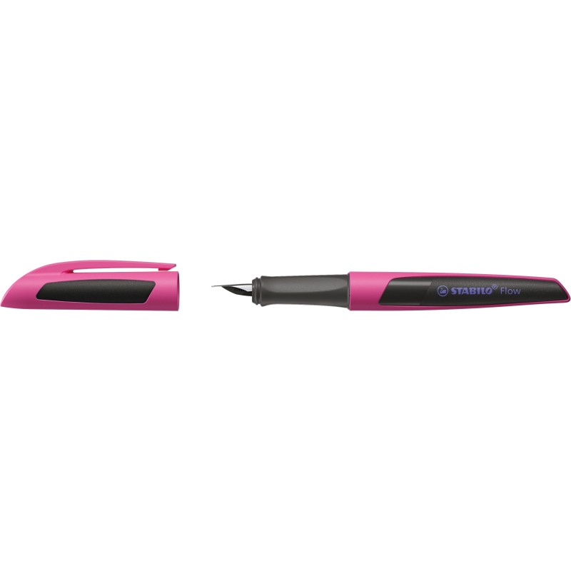 STABILO® Füller Flow "SPORTY" · Ergonomischer Schulfüller · pink / schwarz