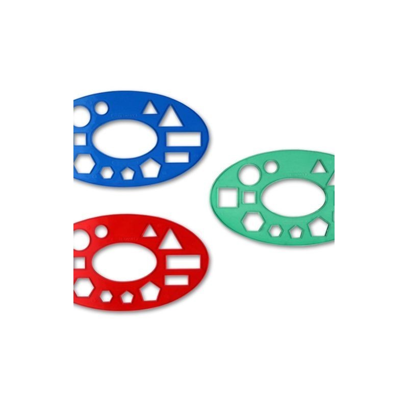 RHEITA Mengenlehrenschablone · Formenschablone · Ovale Form · Maße 14 x 8 cm· Farbig transparent · 1 STÜCK · FARBE ZUFÄLLIG