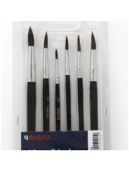 Haarpinsel-Set 6-teilig · 6 Aquarellpinsel 2 - 4 - 6 - 8 - 10 - 12
