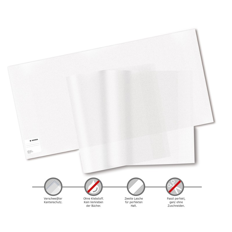 HERMA Buchschoner BASIC · Höhe 23 cm · PP · transparent · farblos