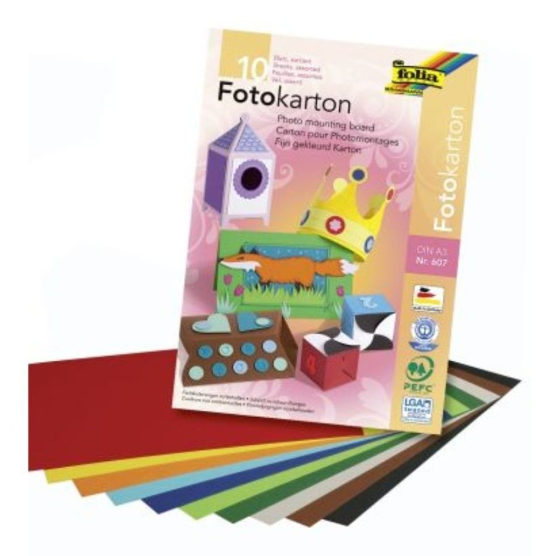 Folia · Fotokartonblock A3 · 10 Farben