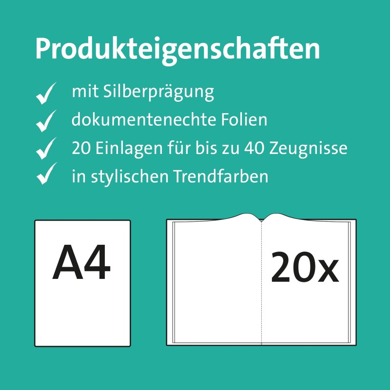 ROTH Zeugnismappe A4 · 20 Hüllen · blau