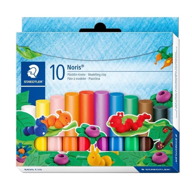 STAEDTLER® Wachsknete Noris® Plastilin Knete · 10 Stangen / 10 Farben