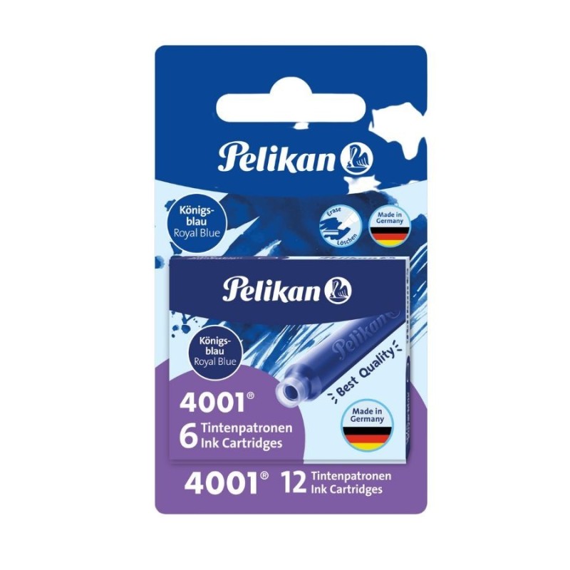 Pelikan Tintenpatrone 4001® TP/6 · Standardgröße · 12 Stück · königsblau