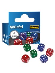 idena Würfelset 6 Spielwürfel in 3 Farben · bunte Spielwüfel