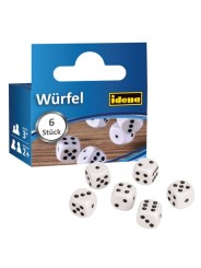 idena Würfelset · 6 weiße Spielwürfel