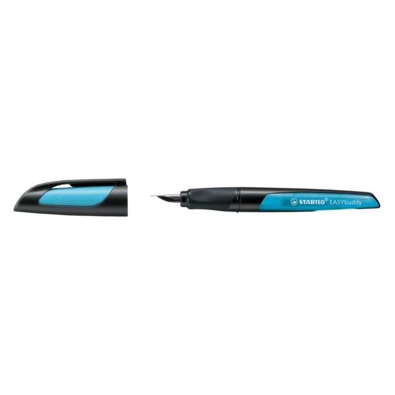 Ergonomischer Schulfüller STABILO® EASYbuddy · schwarz/hellblau· Feder M