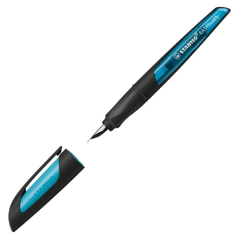 Ergonomischer Schulfüller STABILO® EASYbuddy · schwarz/hellblau· Feder M