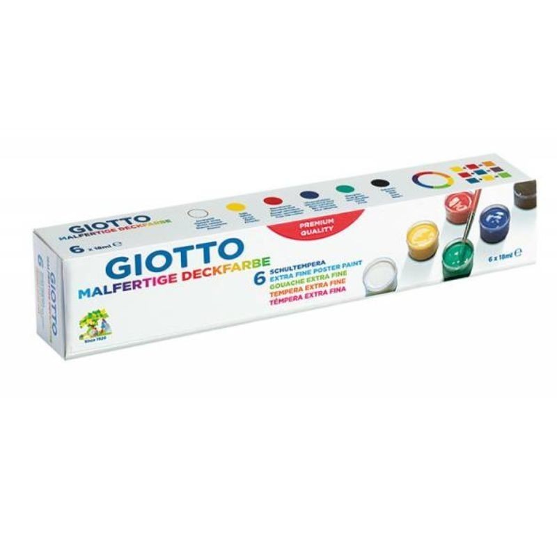 Giotto Schultemperafarben · 6  Töpfchen à 18 ml