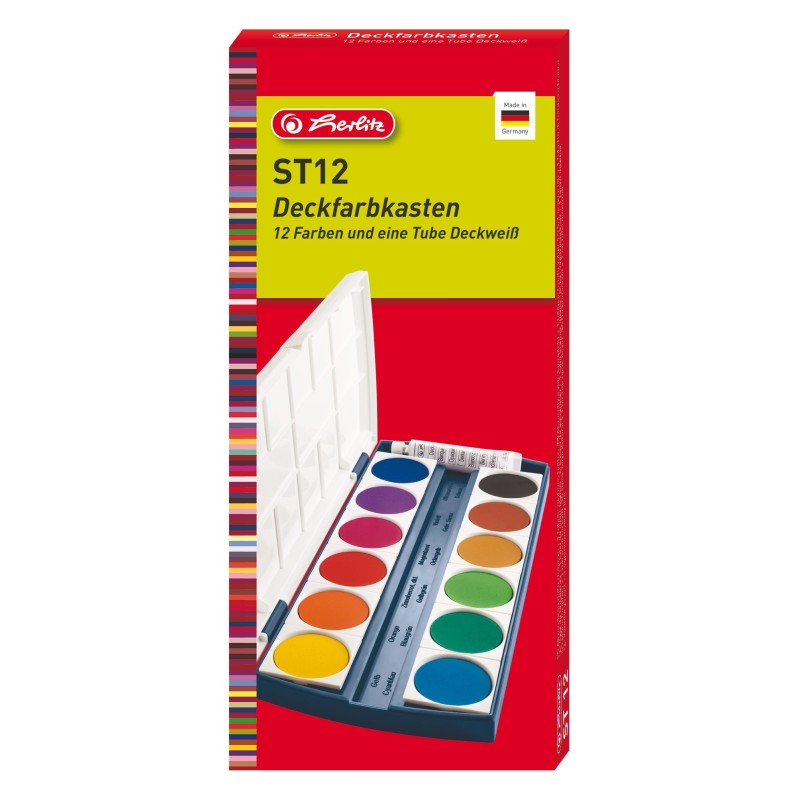 Herlitz Deckfarbkasten · inkl. Deckweiß · 12 Farben