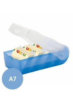 HAN · Lernkarteikasten · "Croco" · DIN A7 · blau