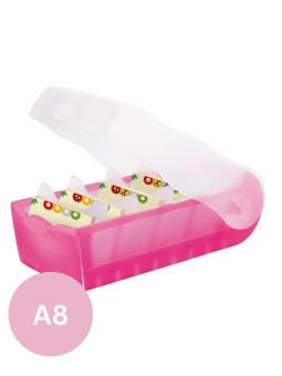 HAN · Lernkarteikasten · "Croco" · DIN A8 · pink