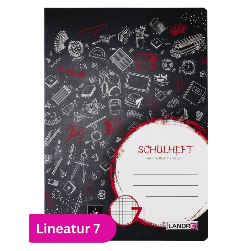 Landré Schulheft A4 · Lineatur 7 · 80 g/m² · 16 Blatt