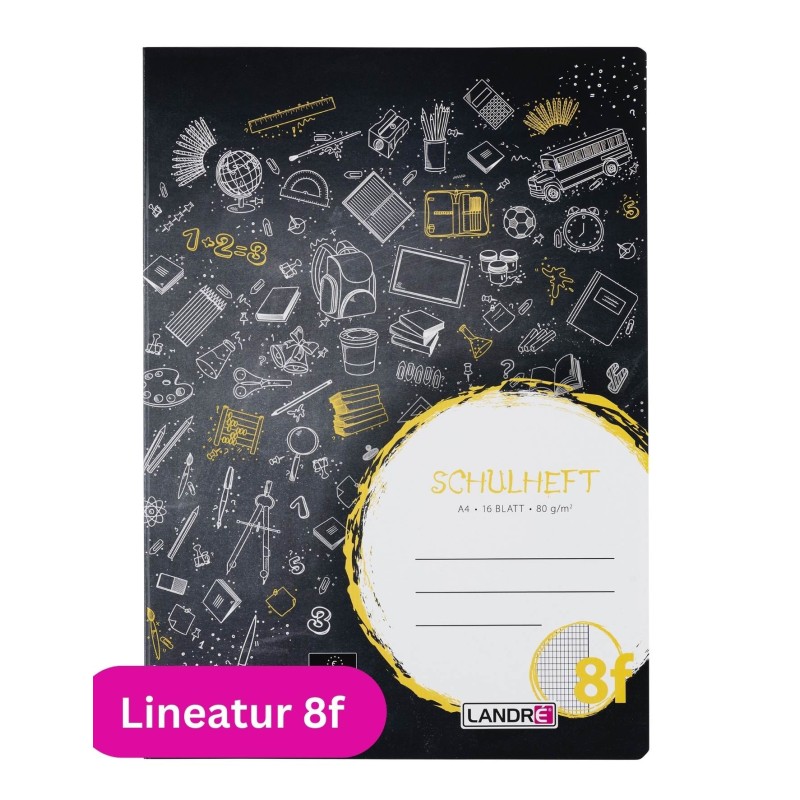 Landré Schulheft A4 · Lineatur 8f · 80 g/m² · 16 Blatt
