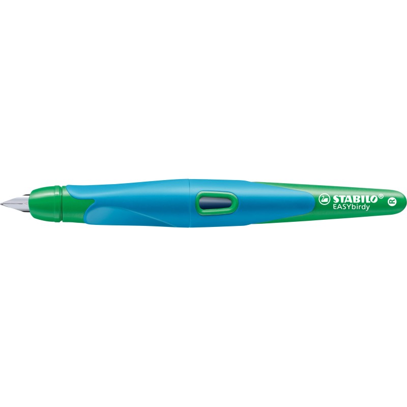 STABILO® Ergonomischer Schulfüller STABILO® EASYbirdy · Feder A · himmelblau/grasgrün · Rechts-/Linkshänder