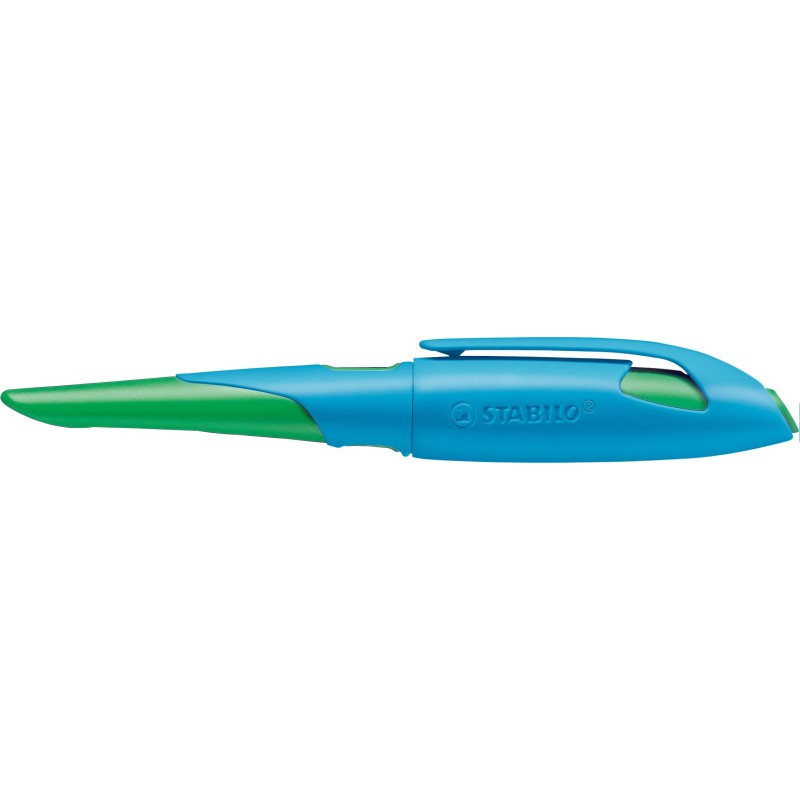STABILO® Ergonomischer Schulfüller STABILO® EASYbirdy · Feder A · himmelblau/grasgrün · Rechts-/Linkshänder