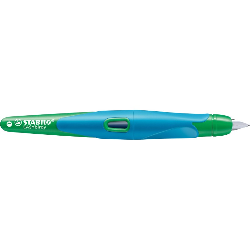 STABILO® Ergonomischer Schulfüller STABILO® EASYbirdy · Feder A · himmelblau/grasgrün · Rechts-/Linkshänder