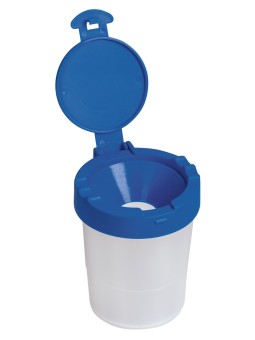 BRUNNEN Wasserbecher mit Deckel mit Auslaufschutz · blau