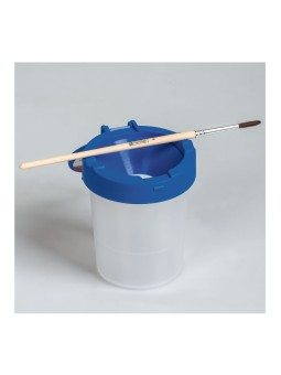 BRUNNEN Wasserbecher mit Deckel mit Auslaufschutz · blau