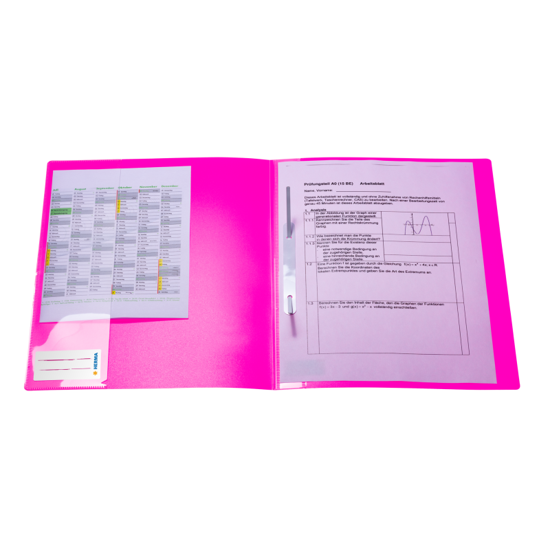 HERMA Schnellhefter · DIN A4 · stabile PP-Folie · vollfarbig · neonpink