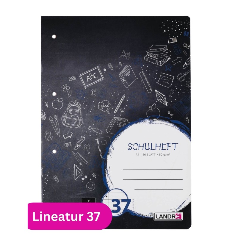 Landré Schulheft A4 · Lineatur 37 · 80 g/m² · 16 Blatt