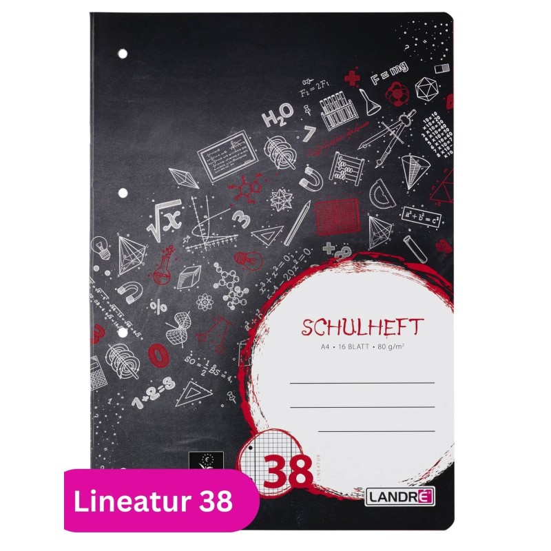 Landré Schulheft A4 · Lineatur 38 · 80 g/m² · 16 Blatt
