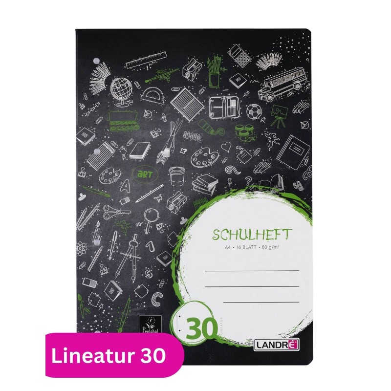 Landré Schulheft A4 · Lineatur 30 · 80 g/m² · 16 Blatt