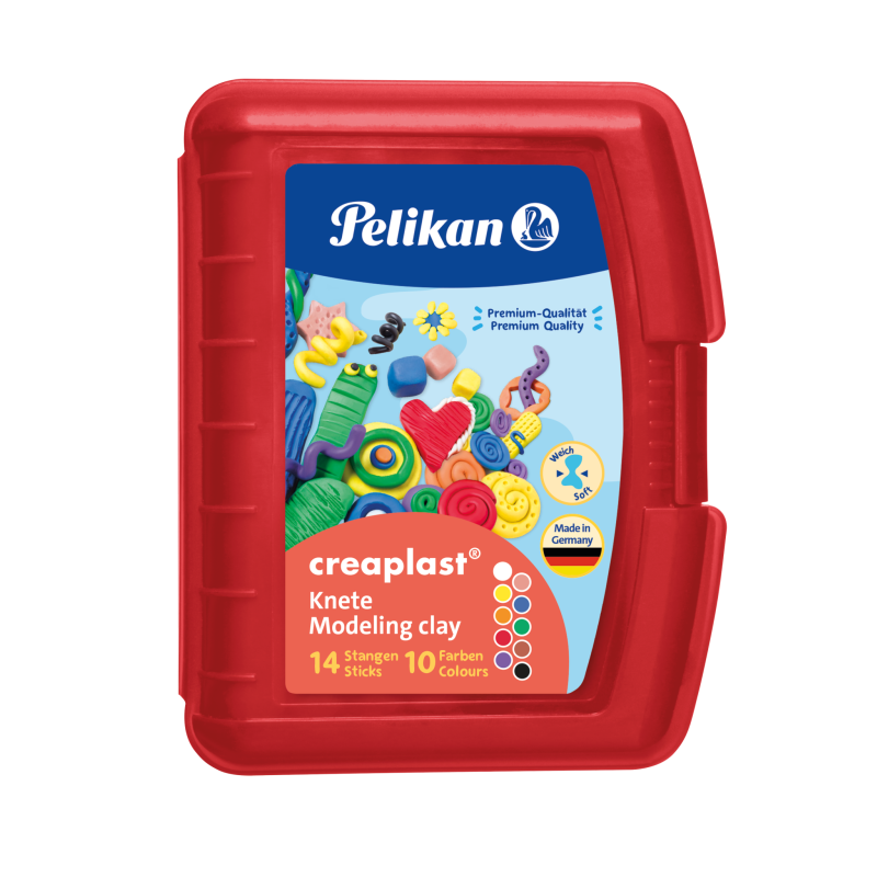 Pelikan Wachsknete Creaplast® · Box mit 14 Stangen in 10 Farben