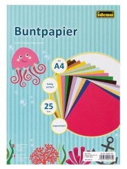 idena Buntpapier · ungummiert · DIN A4 · 25 Blatt