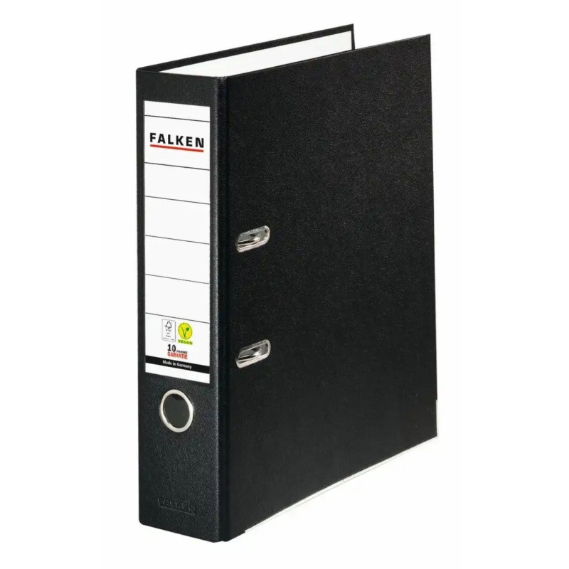 Falken vegan Ordner A4 · breit (8cm) · schwarz