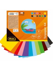 Idena Tonzeichenpapierblock 150 g/m² · DIN A4 · 24 Blatt in 12 Farben