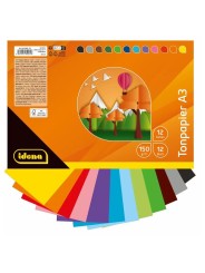 Idena Tonzeichenpapierblock 150 g/m² · DIN A3 · 12 Blatt in 102Farben